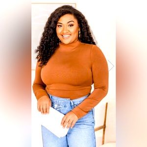 Mock neck long sleeve bodysuit